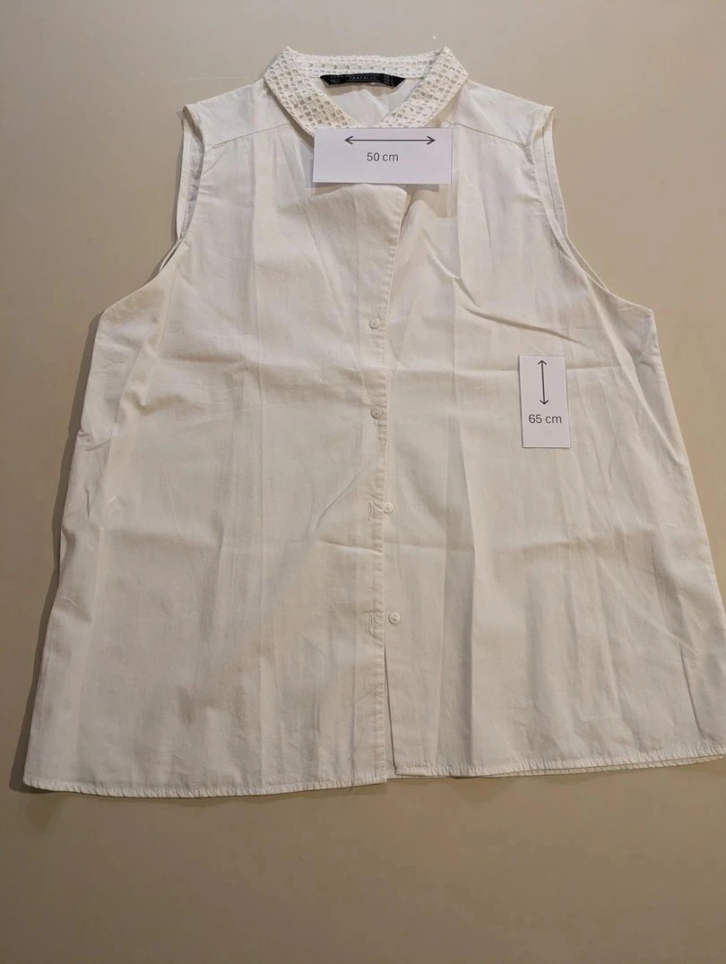 Kortmouw blouses Zara - L - Wit - Paval-35 – photo 4